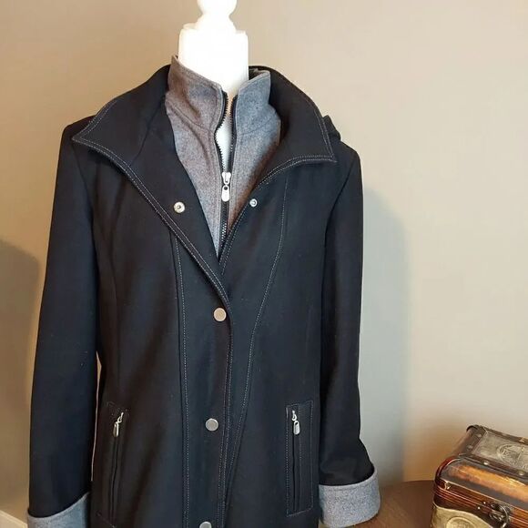 Fleet Street Limited Coat Size L Black Wool - Picture 2 of 12